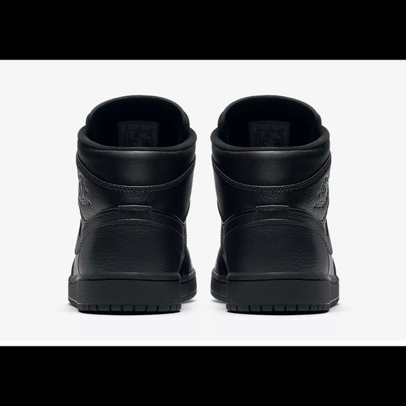 Nike Air Jordan 1 Mid Triple Black 554724-091 Men's Sizes - Picture 5 of 8